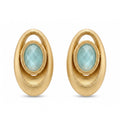 18K Yellow Gold Aquamarine Drop Earring