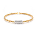 Diamond Two Tone Gold Cuff Bracelet