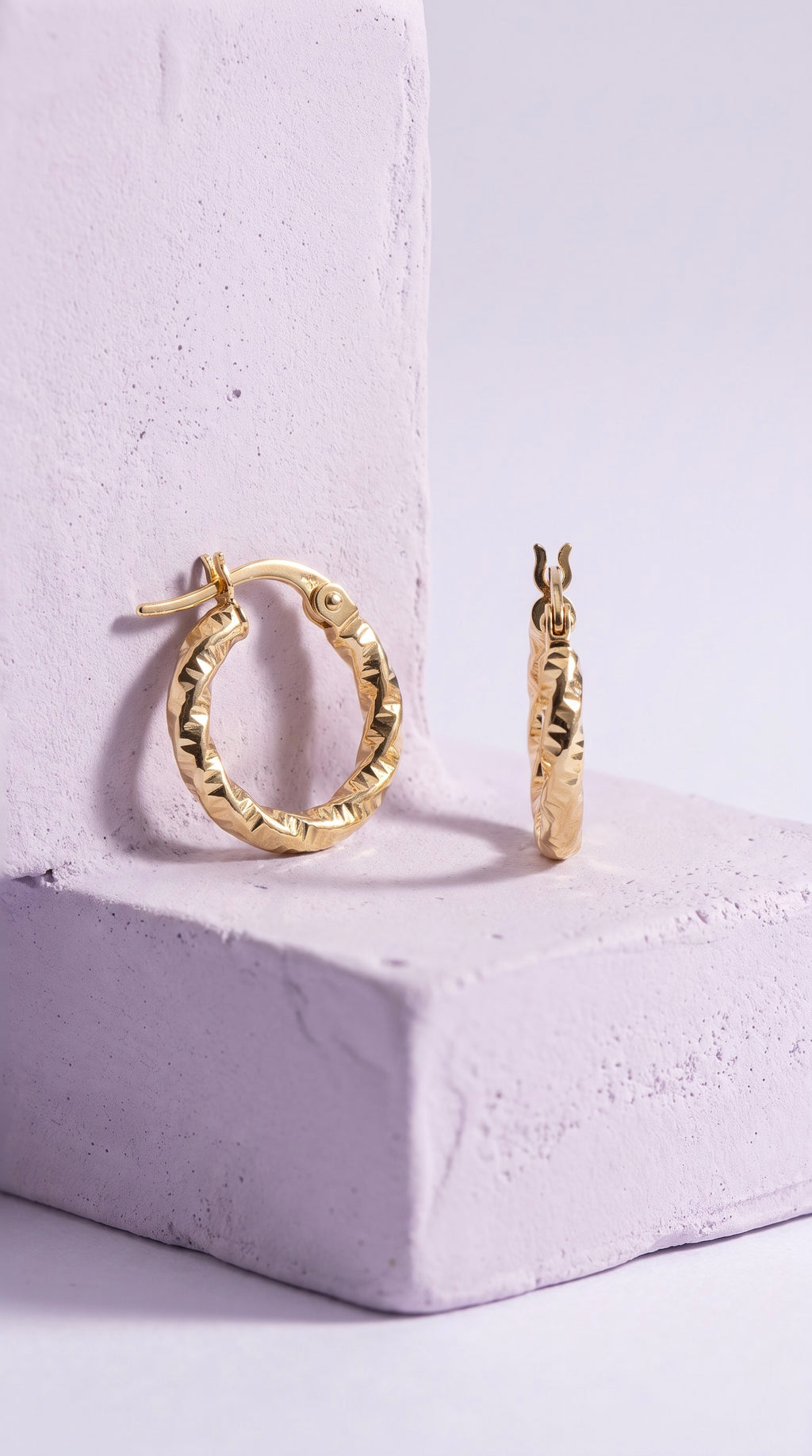 18K Yellow Gold Circle Hoop Earrings