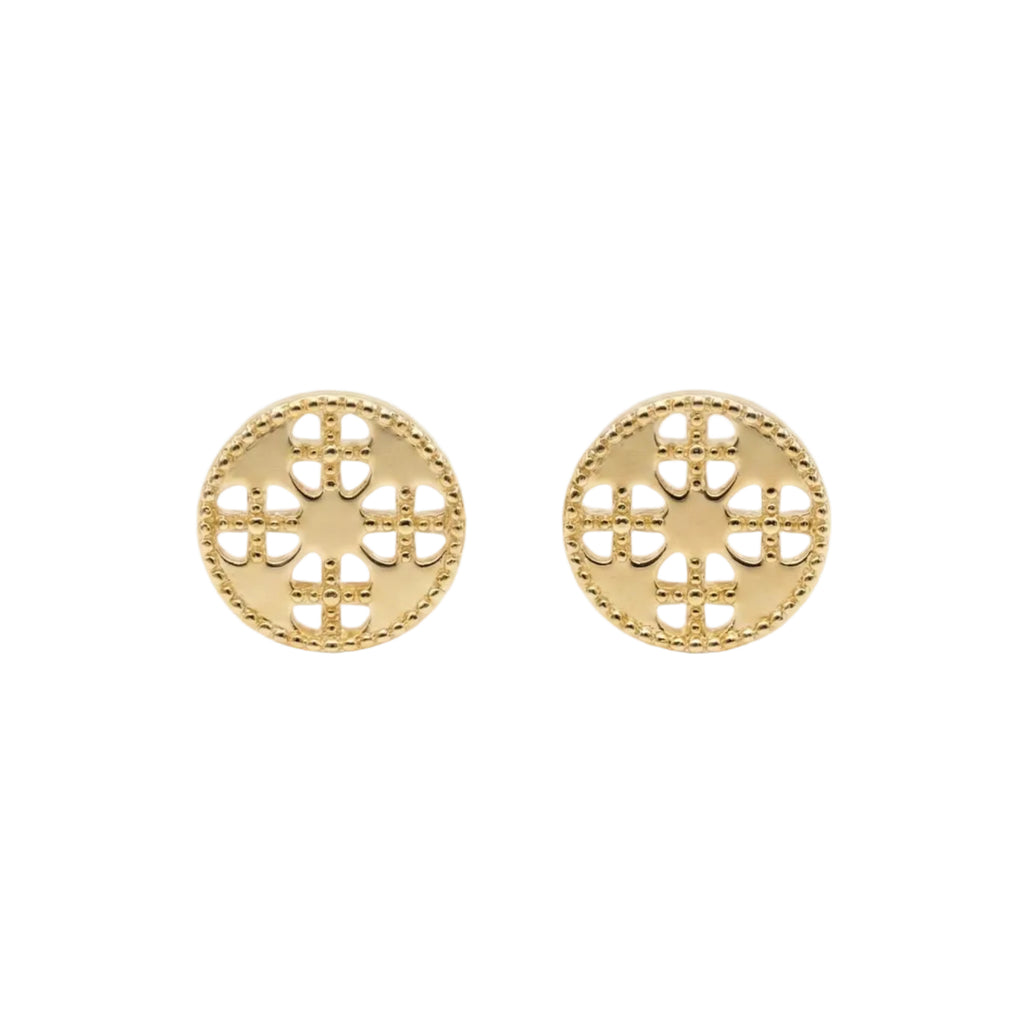 18K Yellow Gold Stud Earrings
