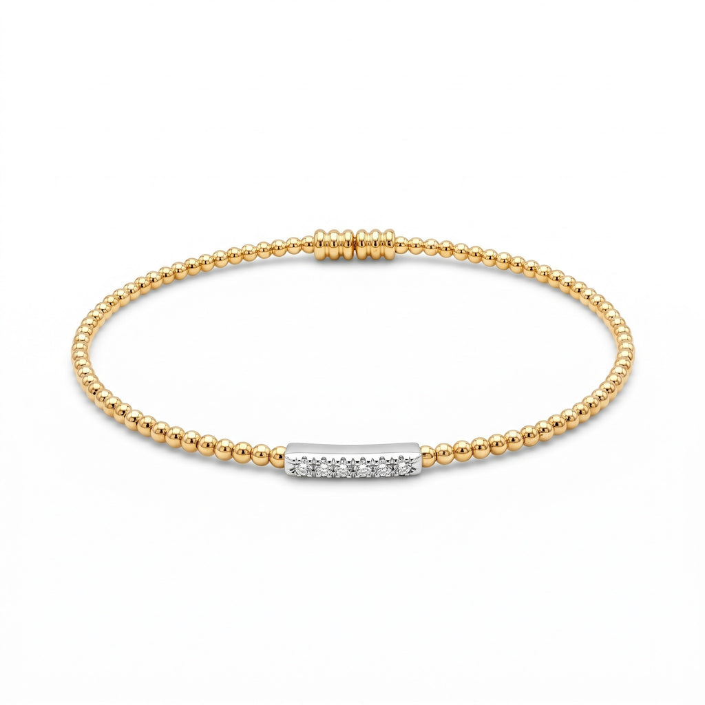 Diamond Two Tone Gold Bangle Bracelet