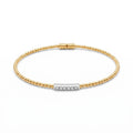 Diamond Two Tone Gold Bangle Bracelet