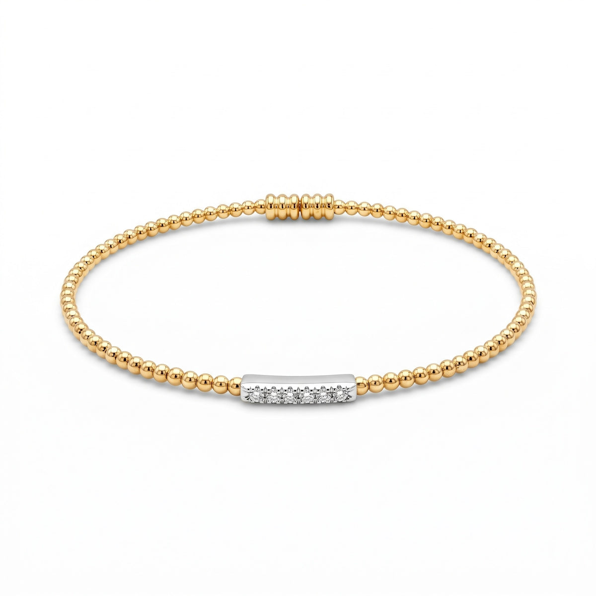 Diamond Two Tone Gold Bangle Bracelet