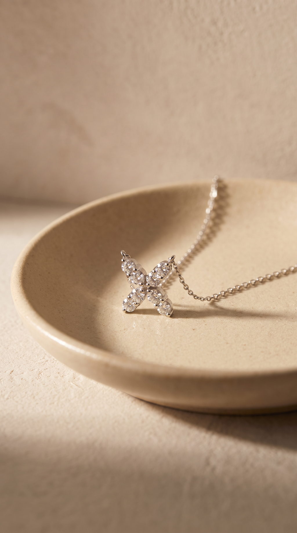 Diamond White Gold Butterfly Wing Chain Necklace