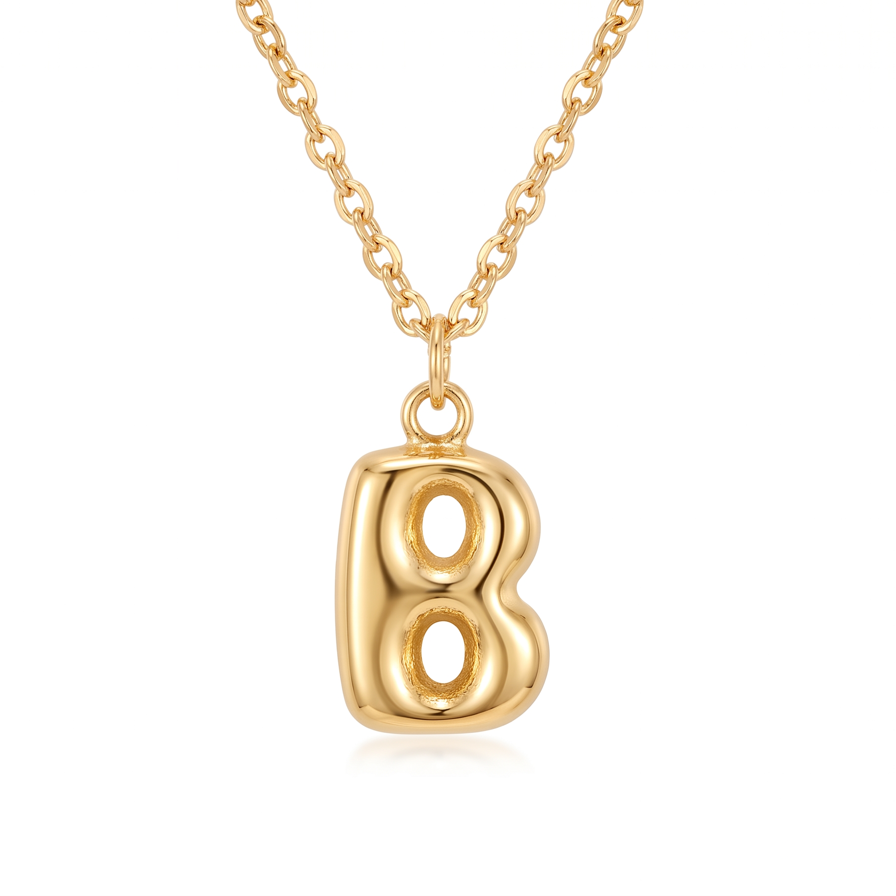 18K Yellow Gold Letter B Chain Necklace
