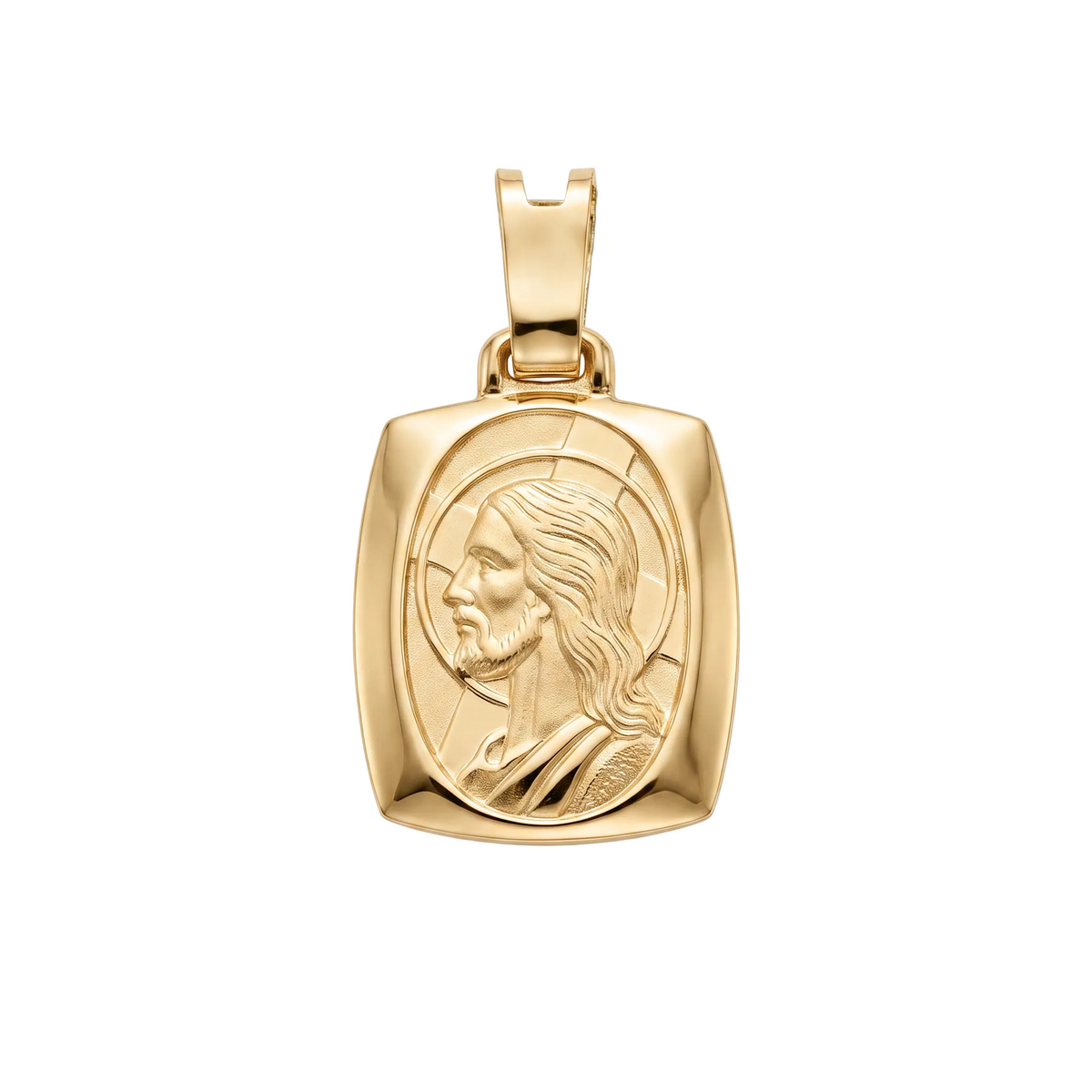 18K Yellow Gold Pendant Jesus Icon