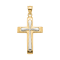 18k Gold Two Tone Cross Pendant