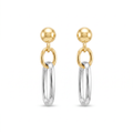 18K Two Tone Gold Dangle Earring