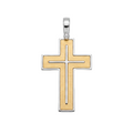 18K Two Tone Gold Cross Pendant
