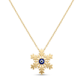 18K Yellow Gold Enamel Evil Eye Necklace