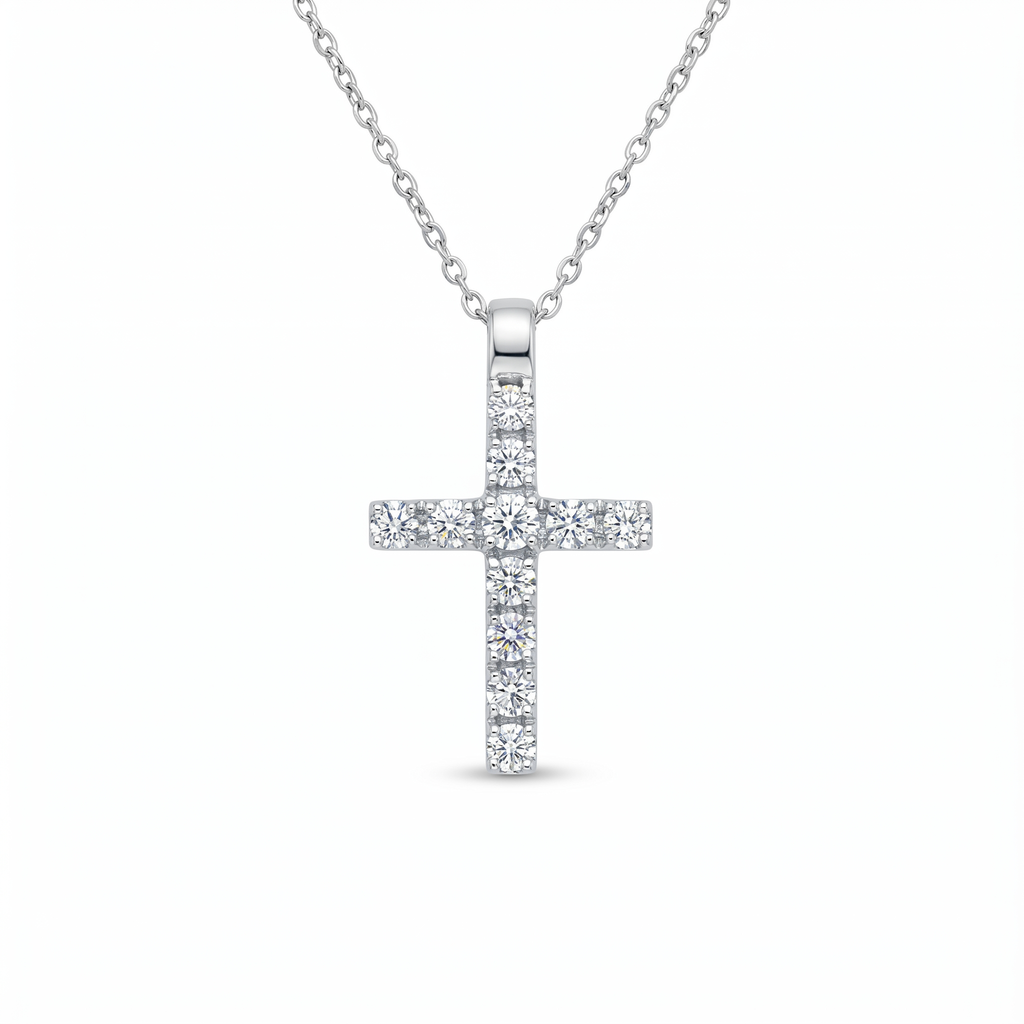 Diamond White Gold Cross Necklace