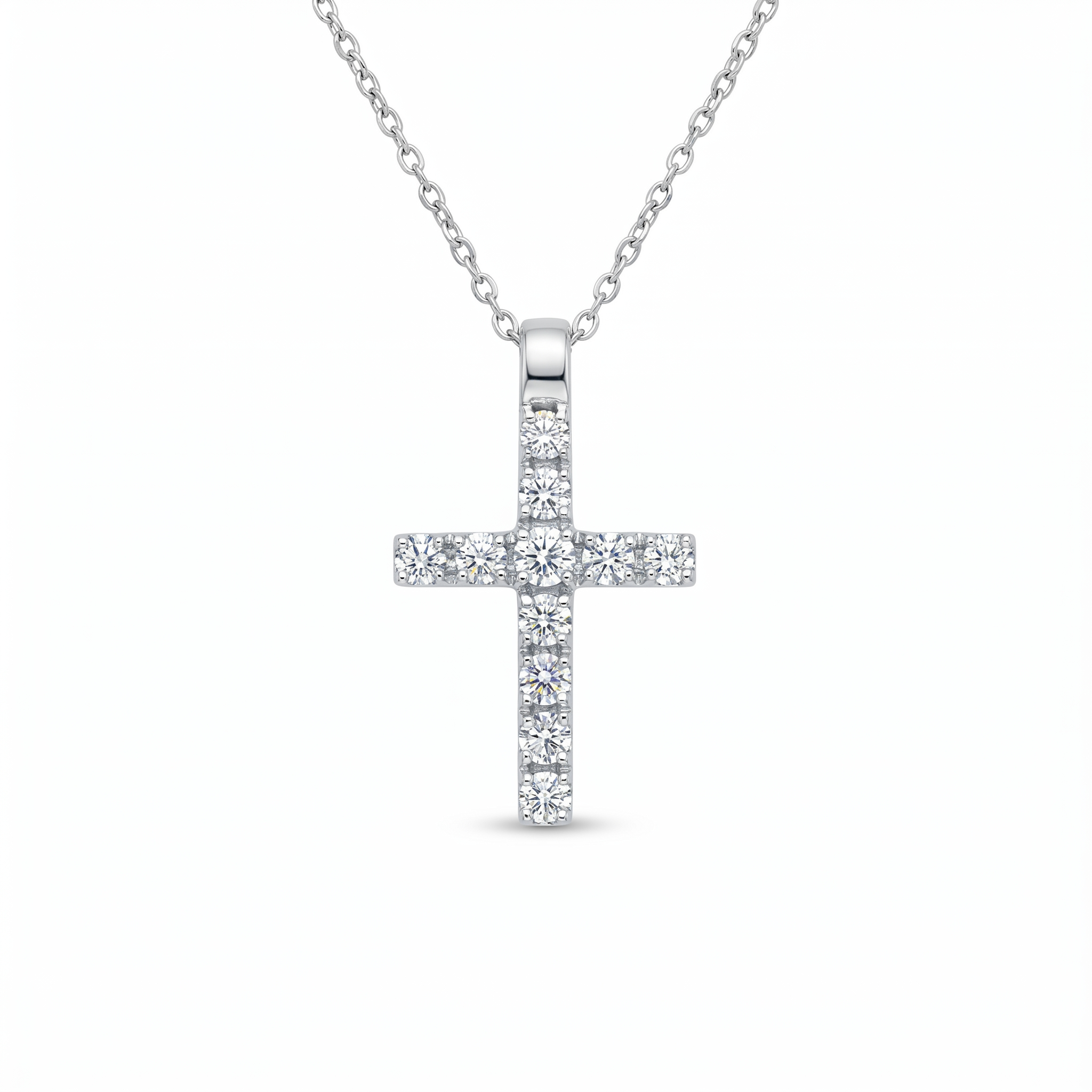 Diamond White Gold Cross Necklace