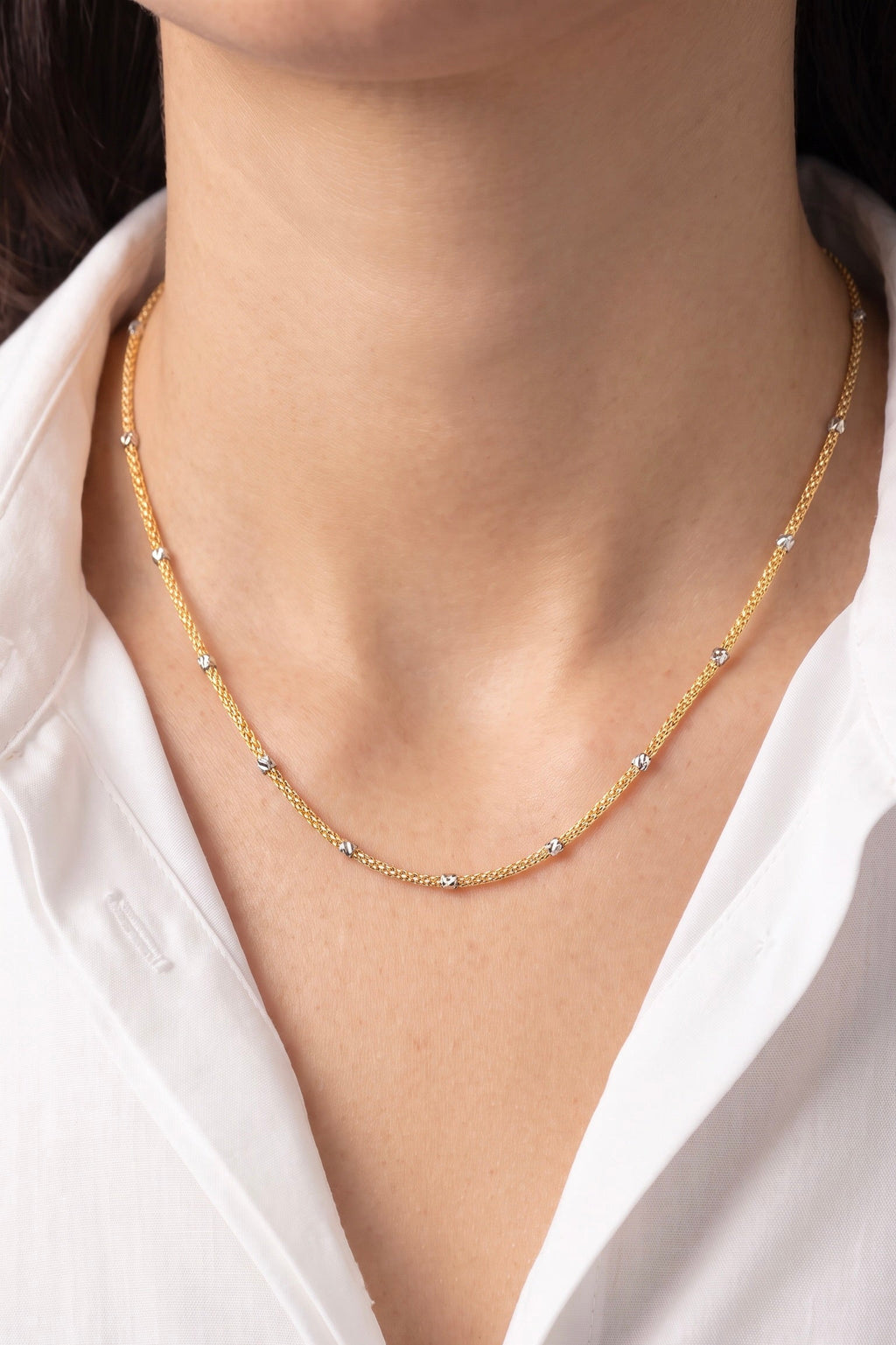 18K Two Tone Gold Necklace