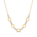 18K Two Tone Gold Hexagon Necklace