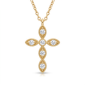 Diamond Yellow Gold Cross Necklace
