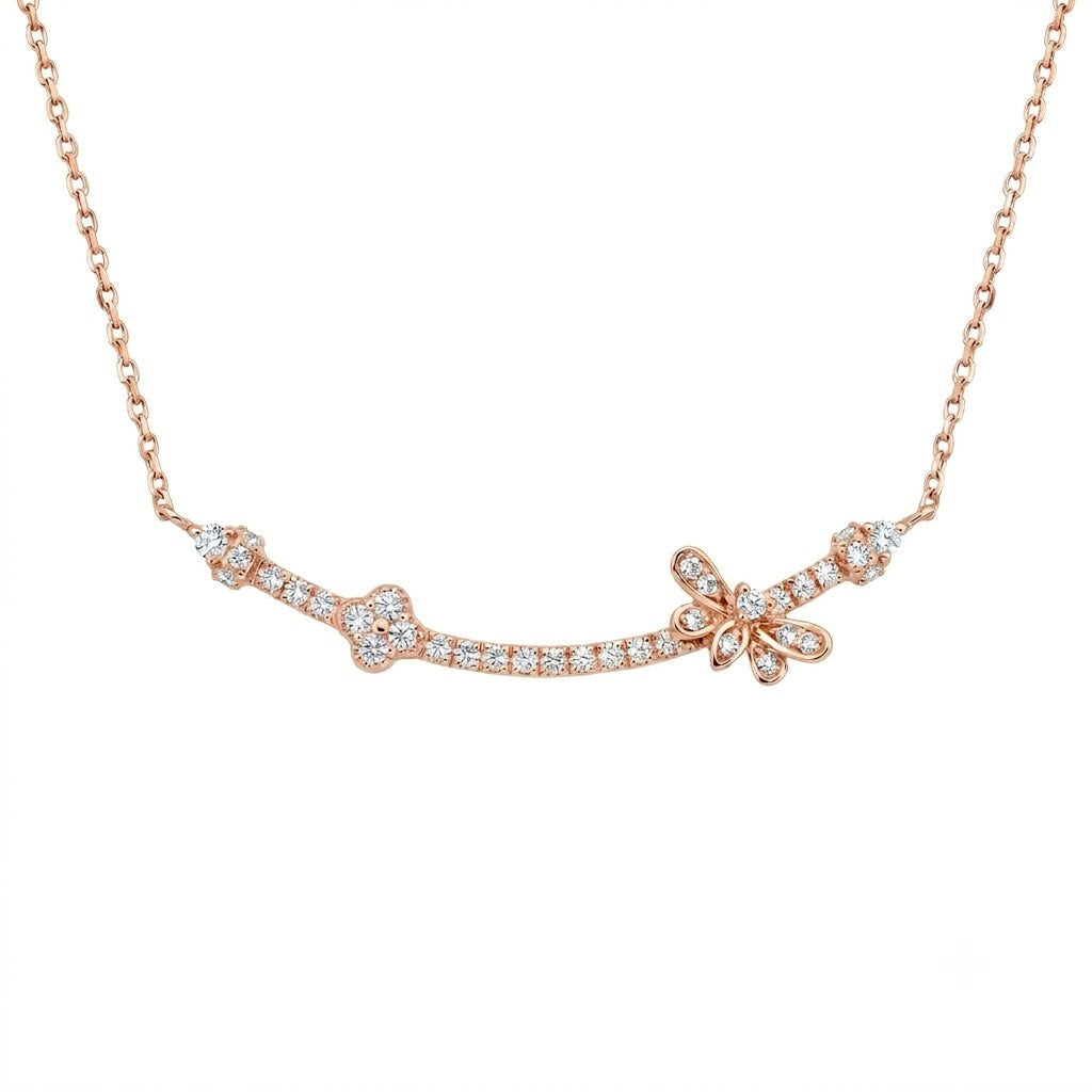 Diamond Rose Gold Charm Necklace