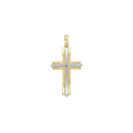 18k Gold Two Tone Small Cross Pendant