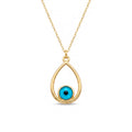 18K Yellow Gold Evil Eye Necklace