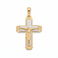 18K Two Tone Gold Crucifix Pendant