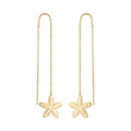 18K Yellow Gold Flower Dangle Earrings
