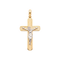 18k Gold Two Tone Cross Pendant