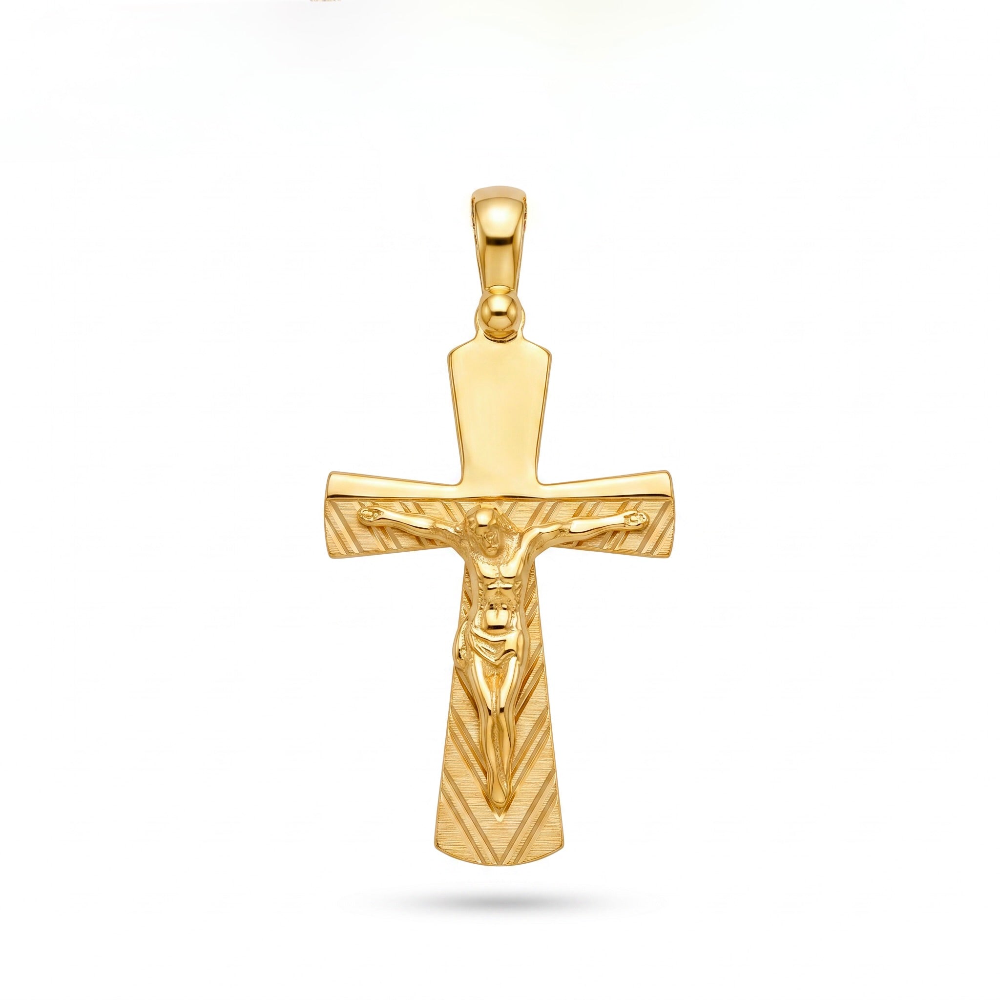 18K Yellow Gold Crucifix Cross