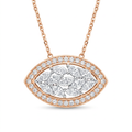 Diamond Two Tone Gold Eye Necklace