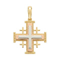 18K Multicolor Gold Jerusalem Cross Pendant