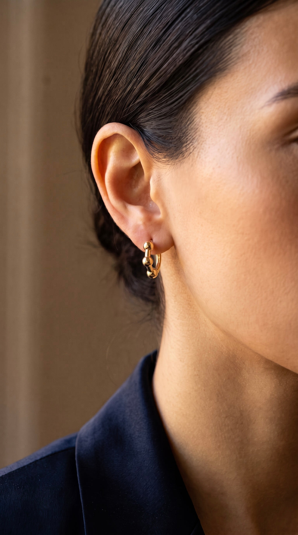 18K Yellow Gold Circle Hoop Earring