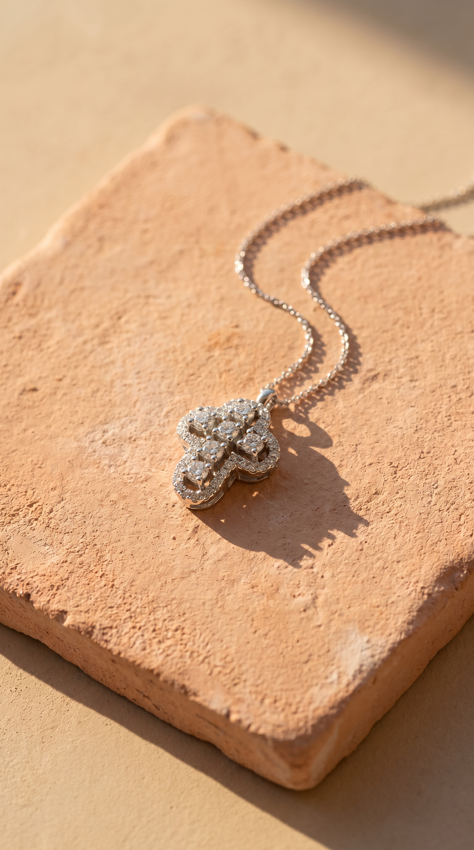 Diamond White Gold Cross Necklace