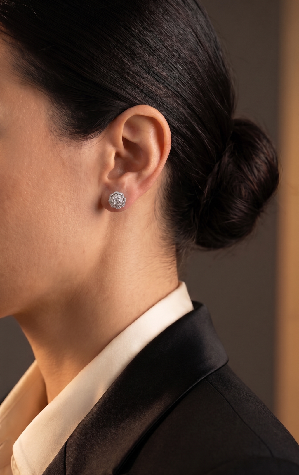 Diamond White Gold Stud Earrings