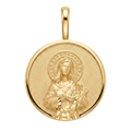 18K Yellow Gold 3D St. Mary Icon Pendant