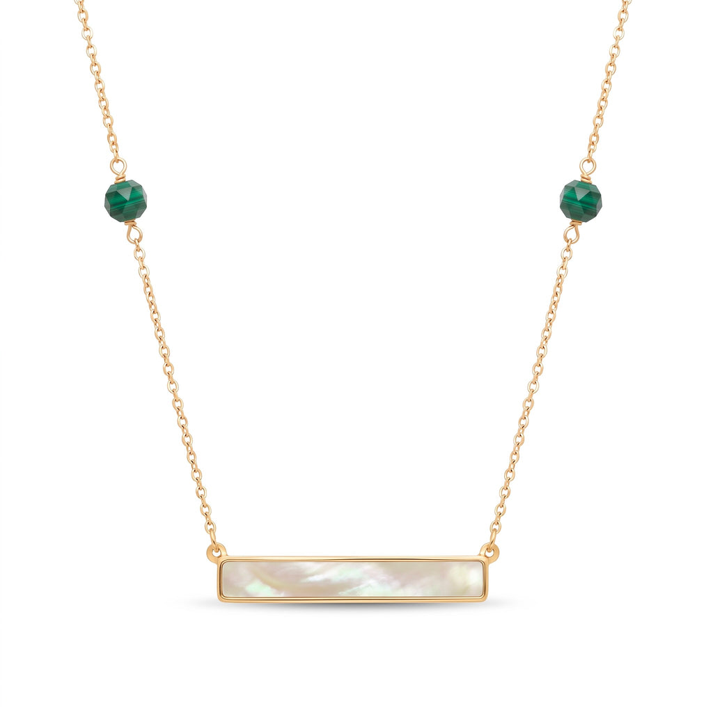 18K Yellow Gold Reversible Mother Of Pearl Necklace