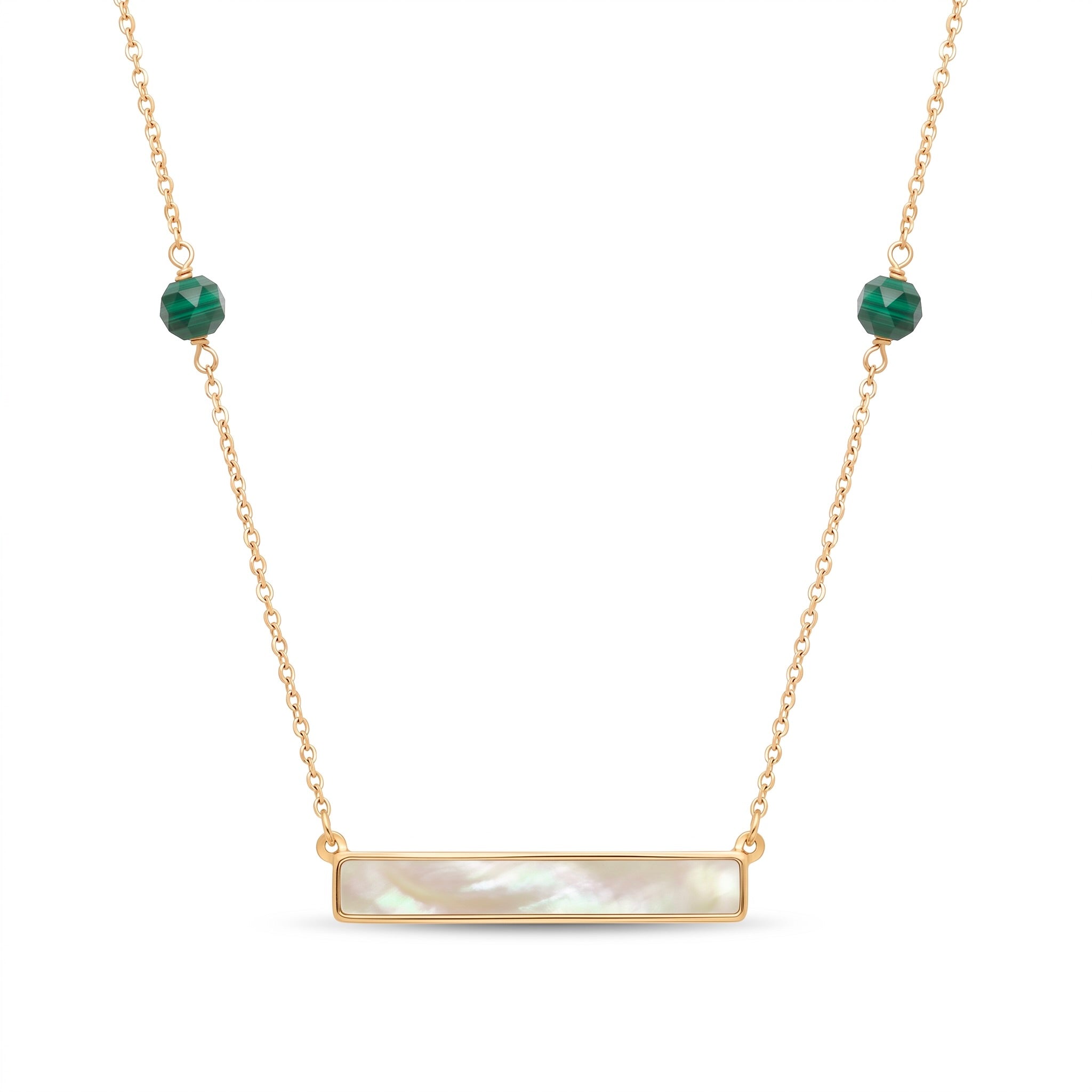 18K Yellow Gold Reversible Mother Of Pearl Necklace