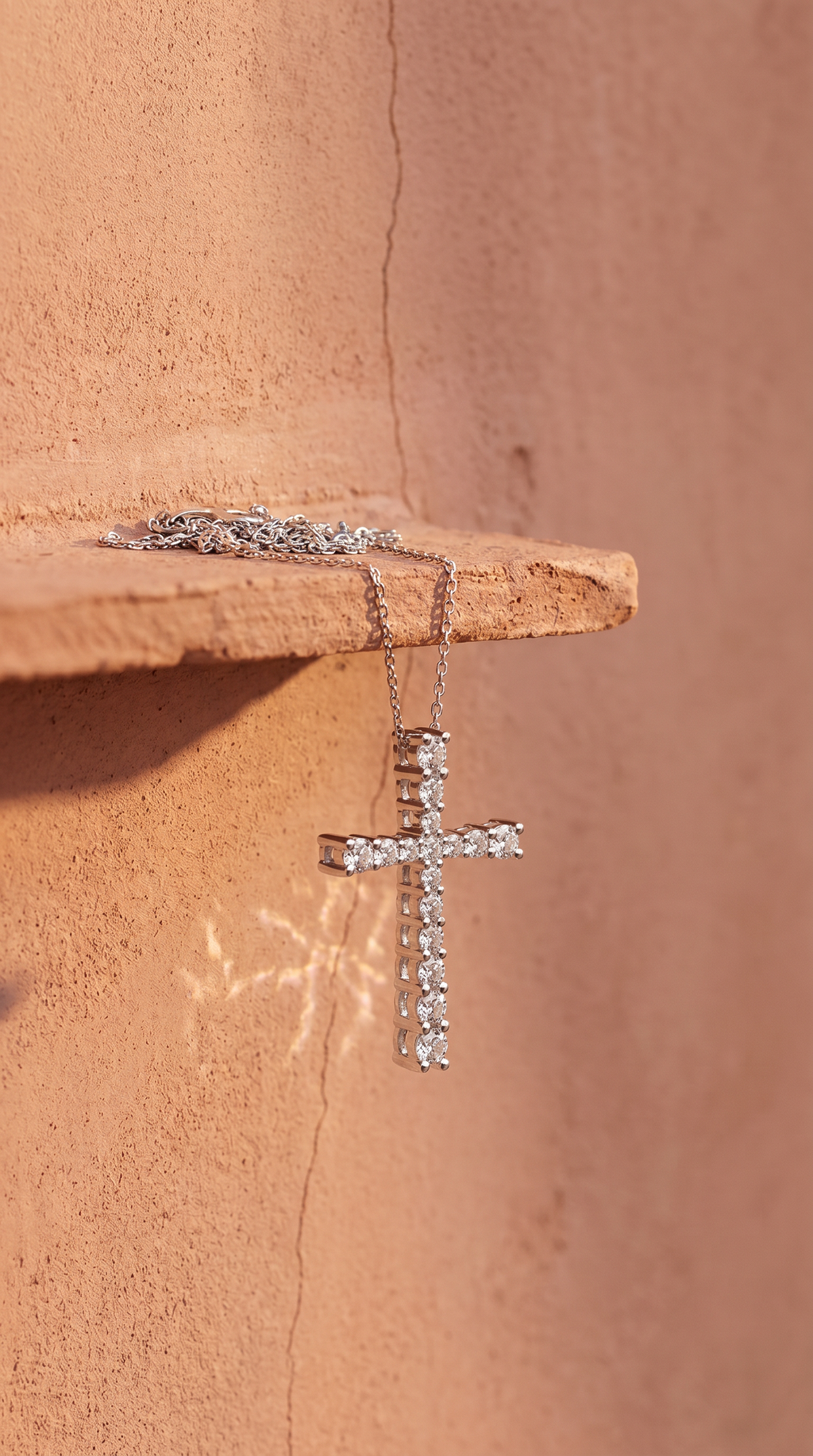 Diamond White Gold Cross Necklace