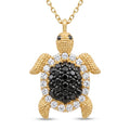 18K Yellow Gold Cubic Zirconia Turtle Chain Necklace
