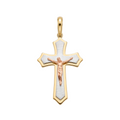 18K Multicolor Gold Crucifix Pendant