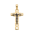 18K Two Tone Gold Crucifix Pendant