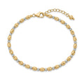 18K Two Tone Gold Beaded Bracelet