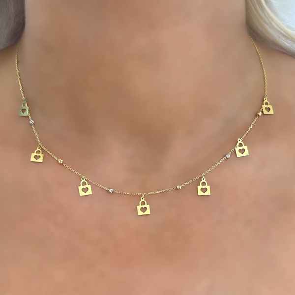 18K Gold Multicolor Chain Necklace