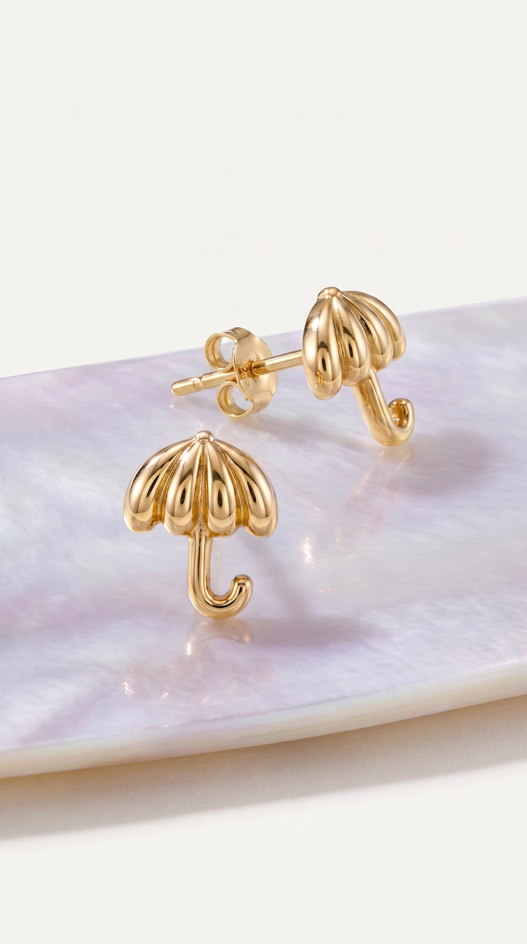 18K Yellow Gold Umbrella Stud Earring