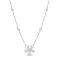 Diamond White Gold Flower Necklace