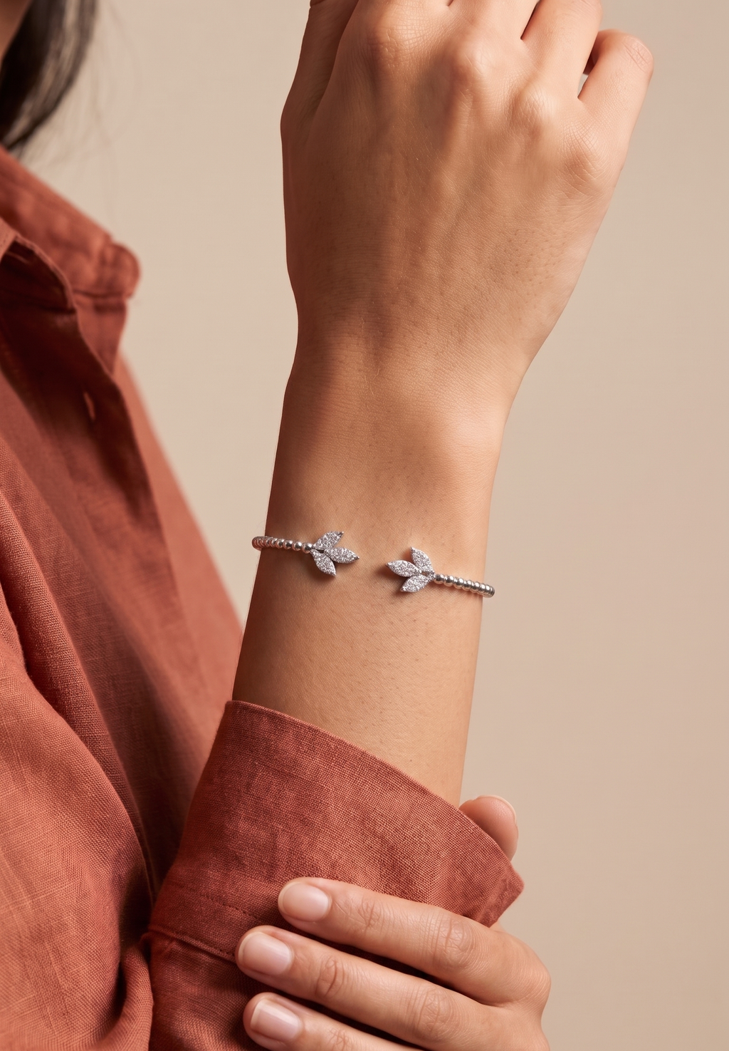 Diamond White Gold Cuff Bracelet