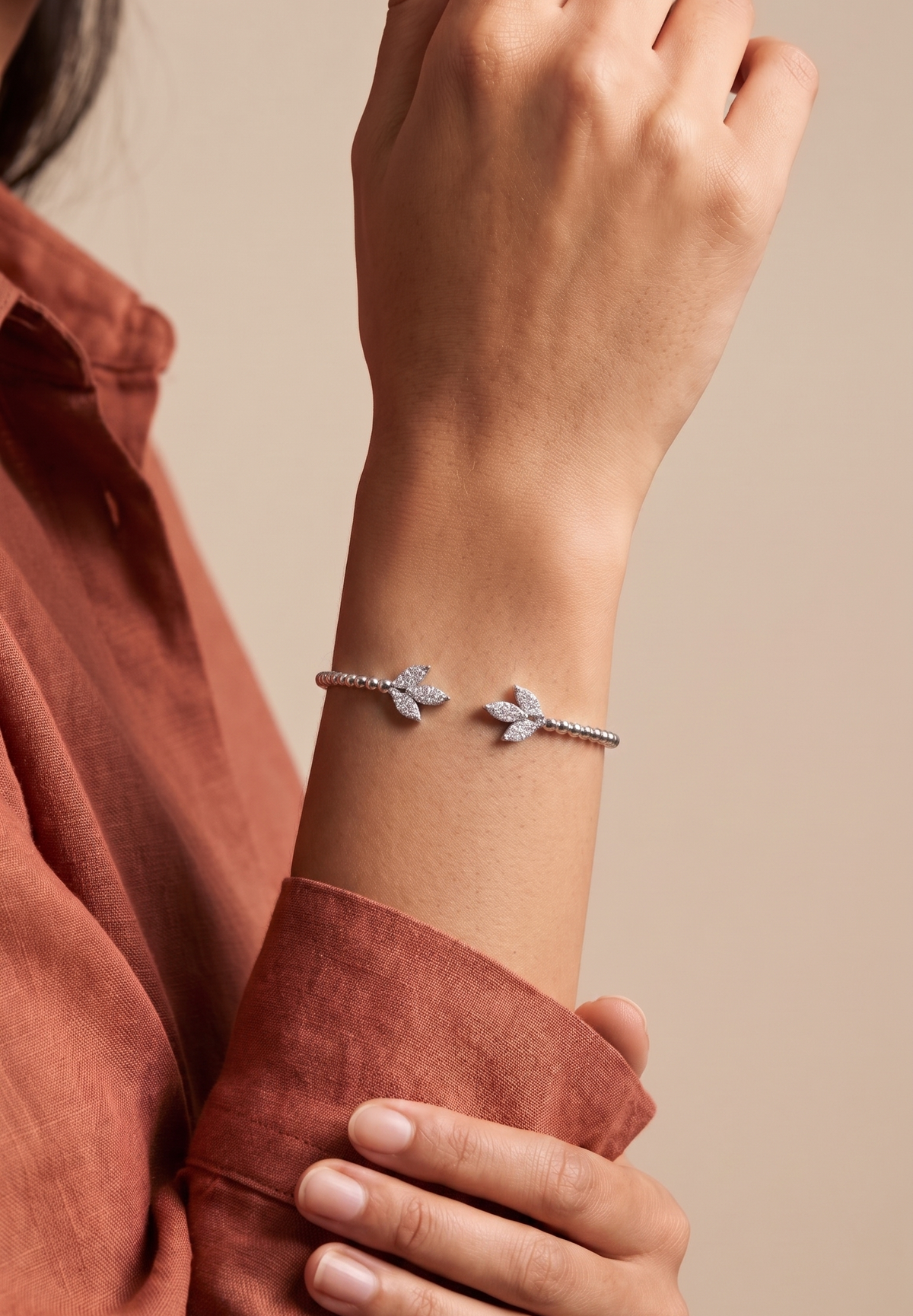 Diamond White Gold Cuff Bracelet