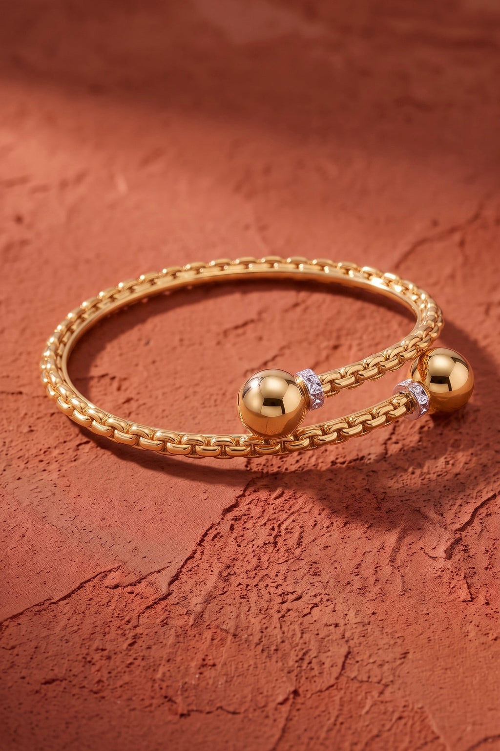 18K Two Tone Gold Cuff Bracelet