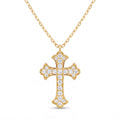 Diamond Yellow Gold Cross Chain Necklace