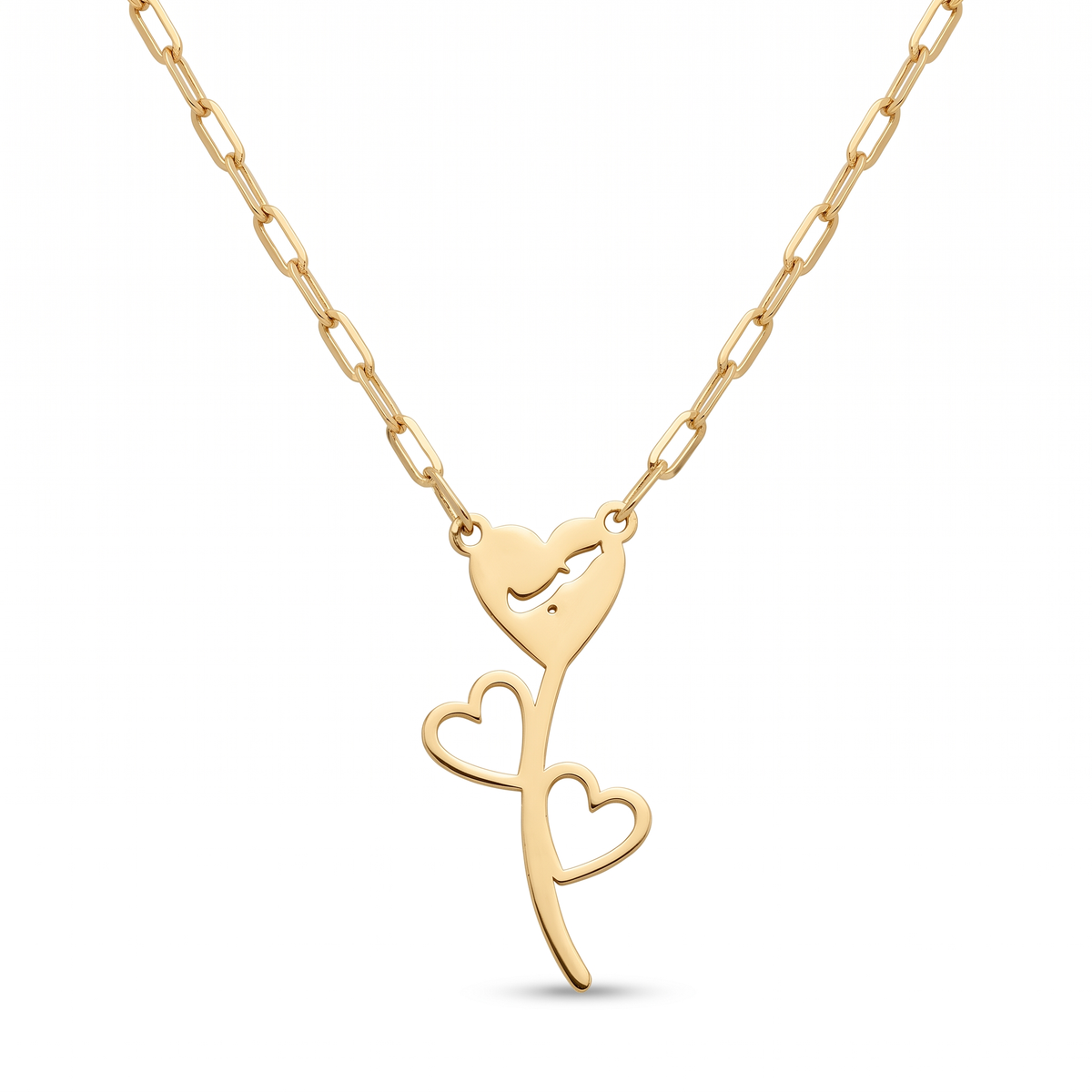 18K Yellow Gold Heart Necklace