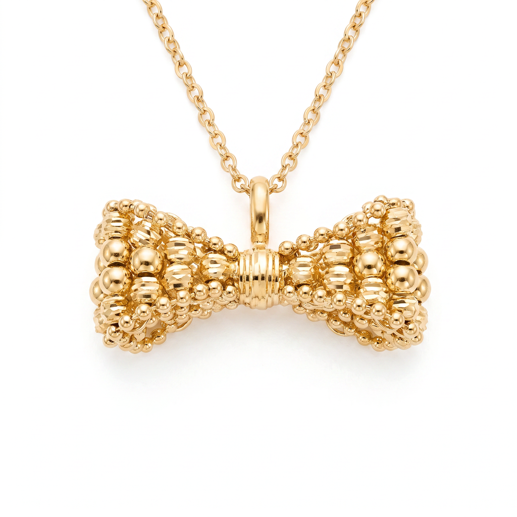 18K Yellow Gold Bow Chain Necklace