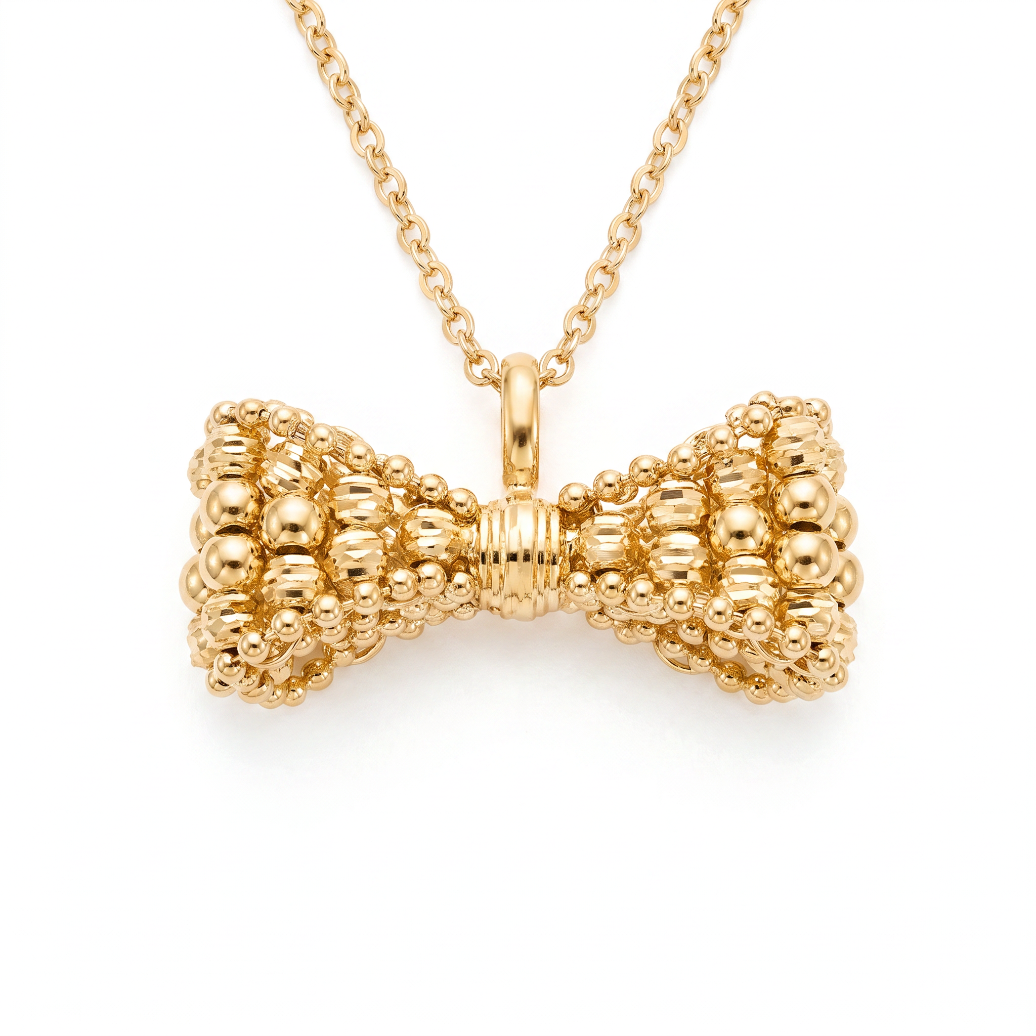 18K Yellow Gold Bow Chain Necklace