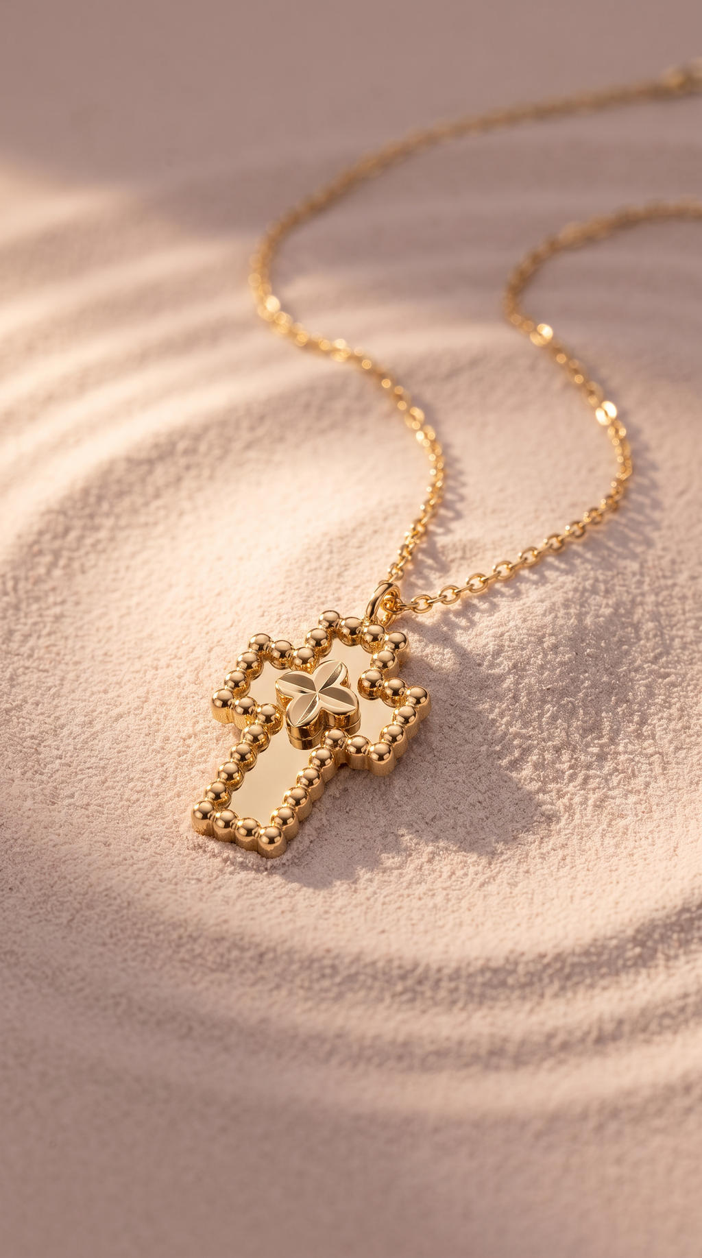 18K Yellow Gold Cross Chain Necklace